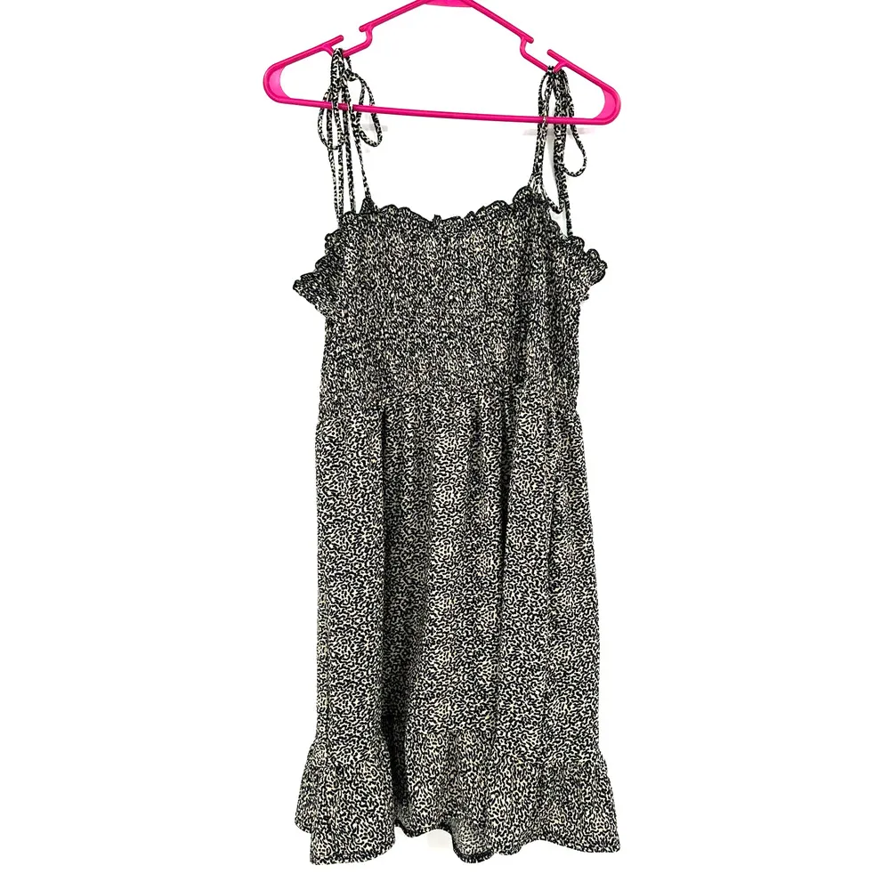 Topshop size 14 sleeveless mini dress new with tags smocked bodice leopard print - Image 2