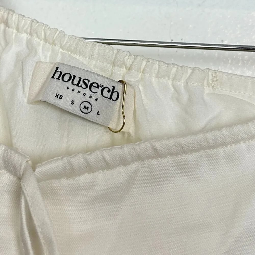 HOUSE OF CB Cleo Drawstring Pants in White Size Medium - Image 5