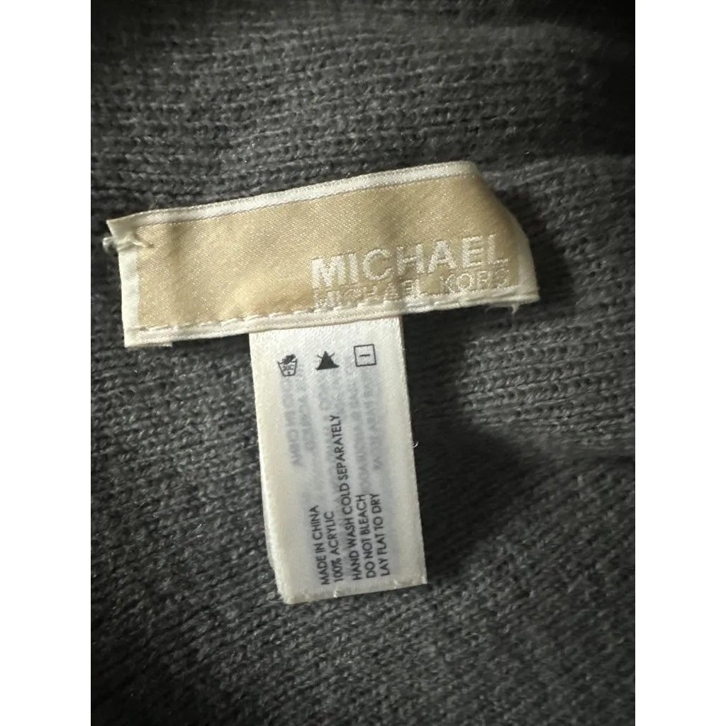 Michael Kors Gray Acrylic Beanie With repeat Monogram Pattern Made In China - Image 6