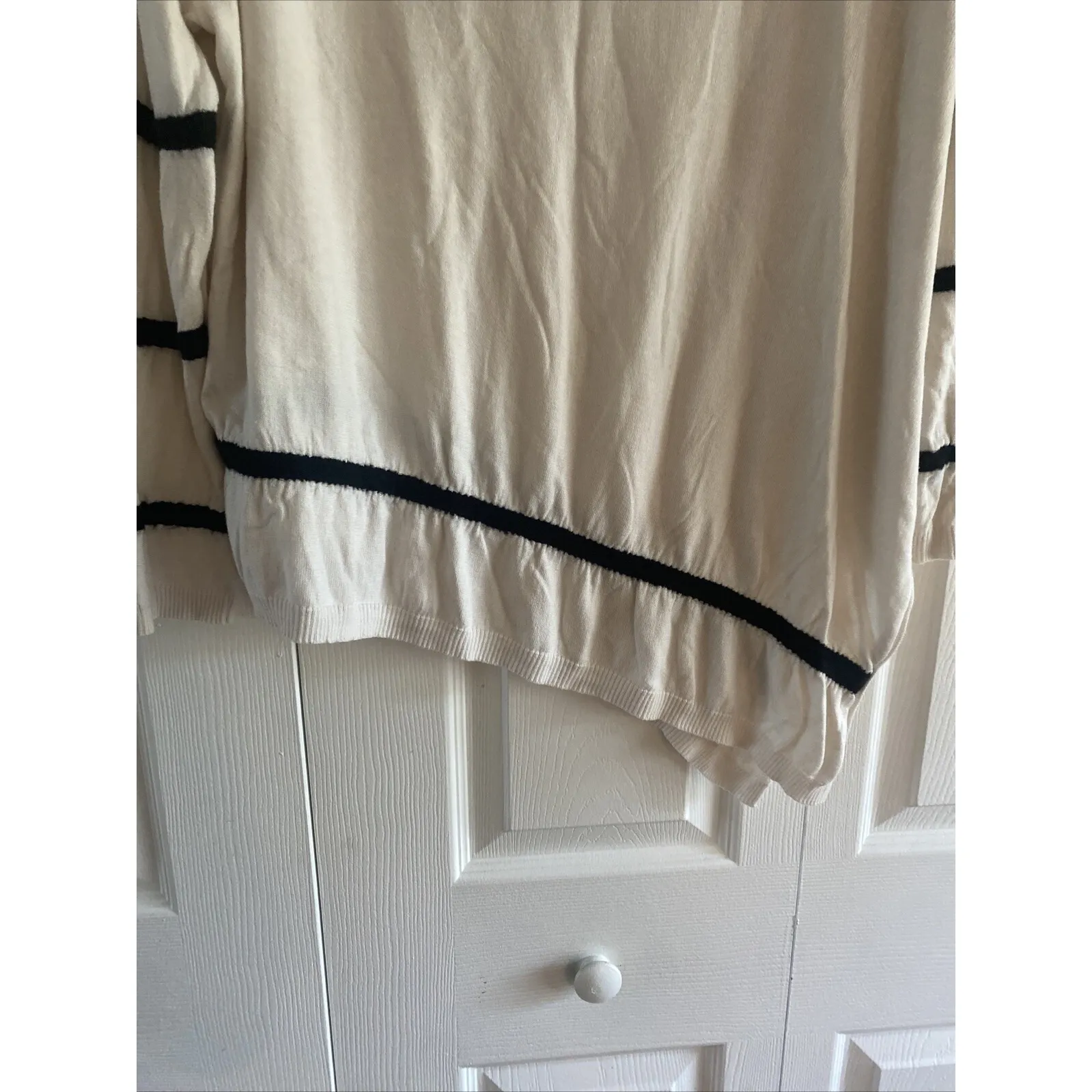 Planet By Lauren G Asymmetrical Sweater One Size Soft Pima Cotton Laggenlook - Image 5