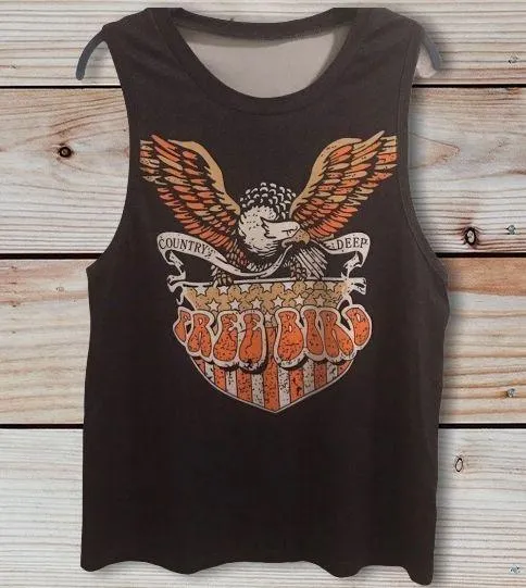 NEW American Bald Eagle Tank Top. Black - Image 3