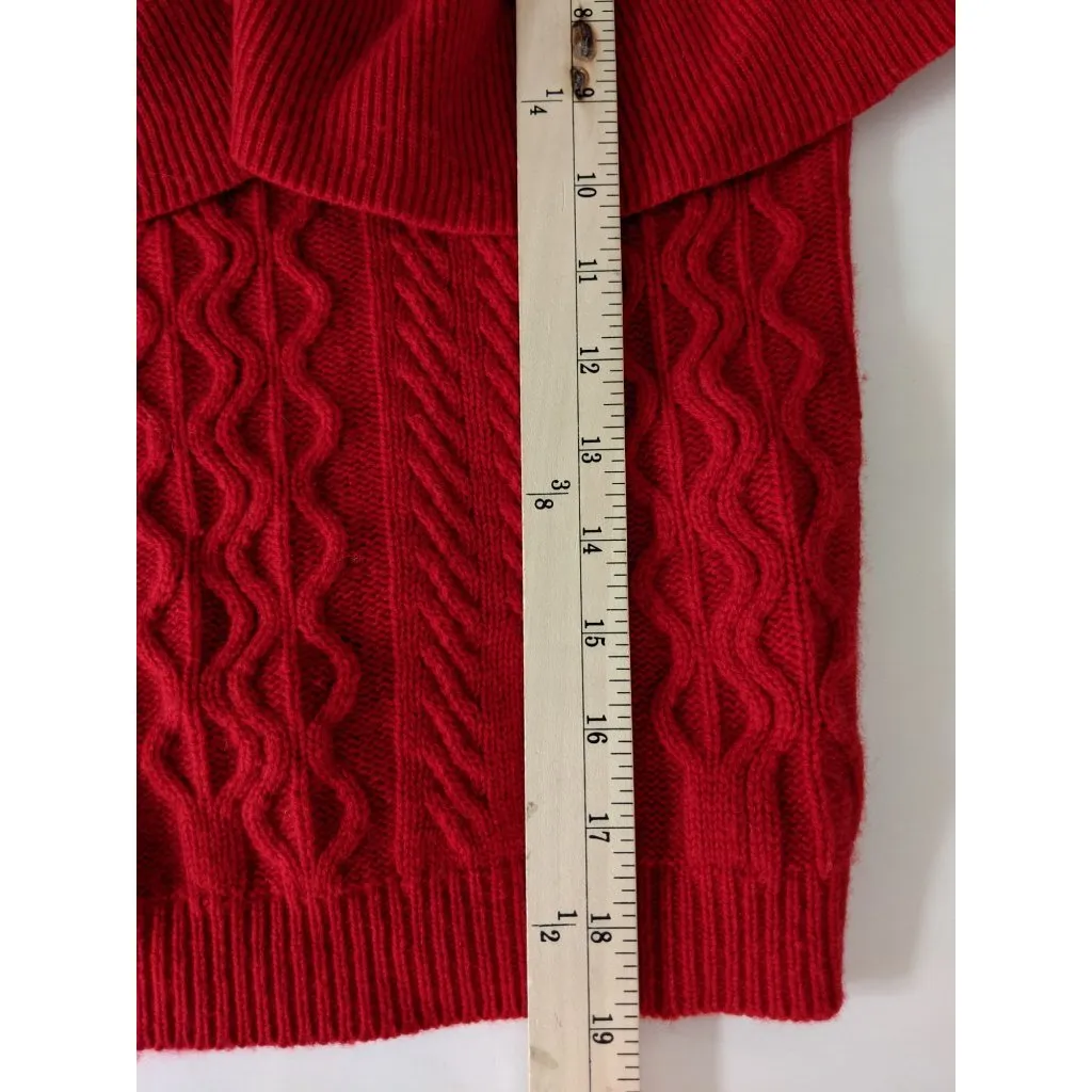 NAADAM Volta Ruffle Mock Turtleneck Cashmere Pullover Sweater M Red Size M - Image 10