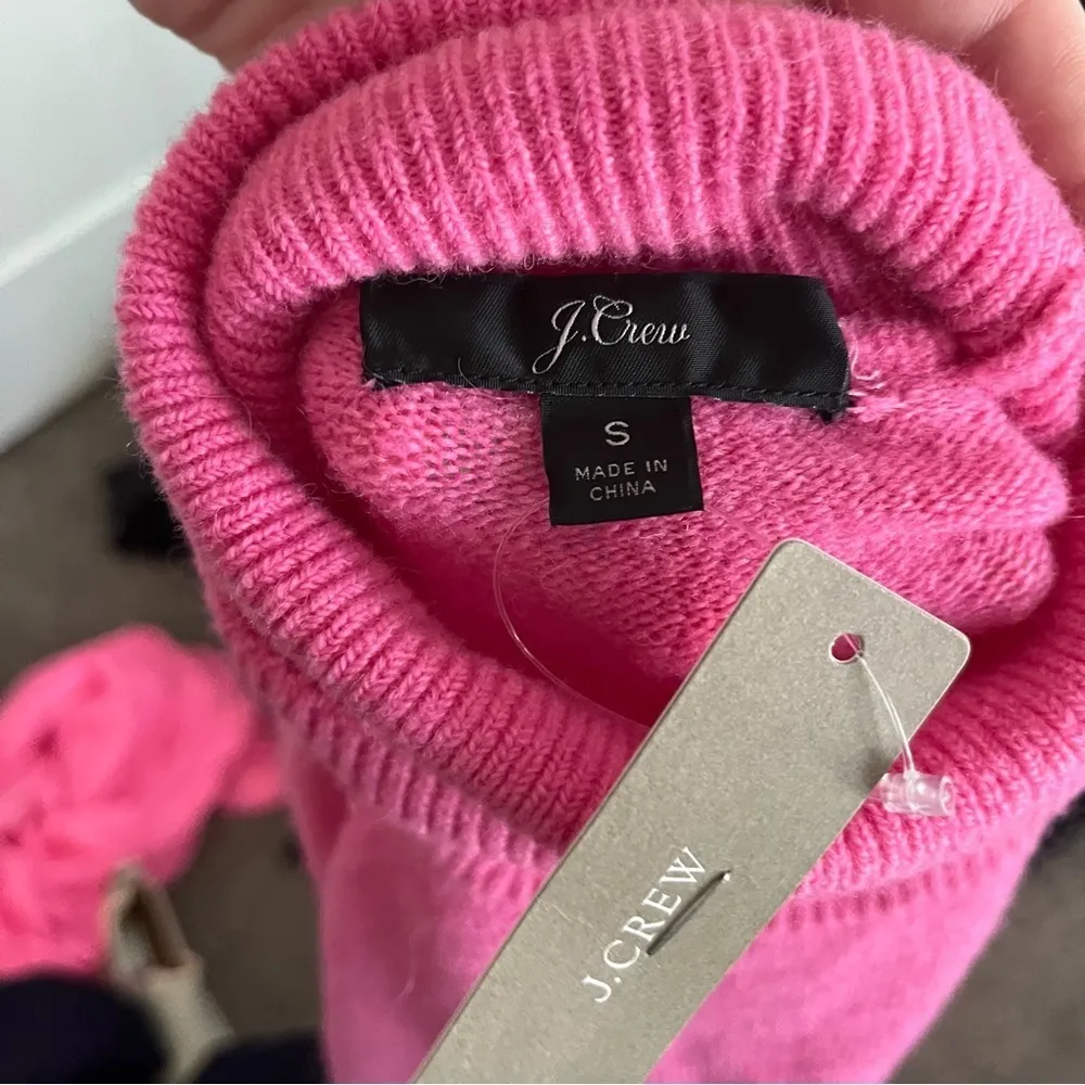 NWT J. Crew Supersoft Yarn Turtleneck Sweater Intense Pink Merino Wool Alpaca - Image 4