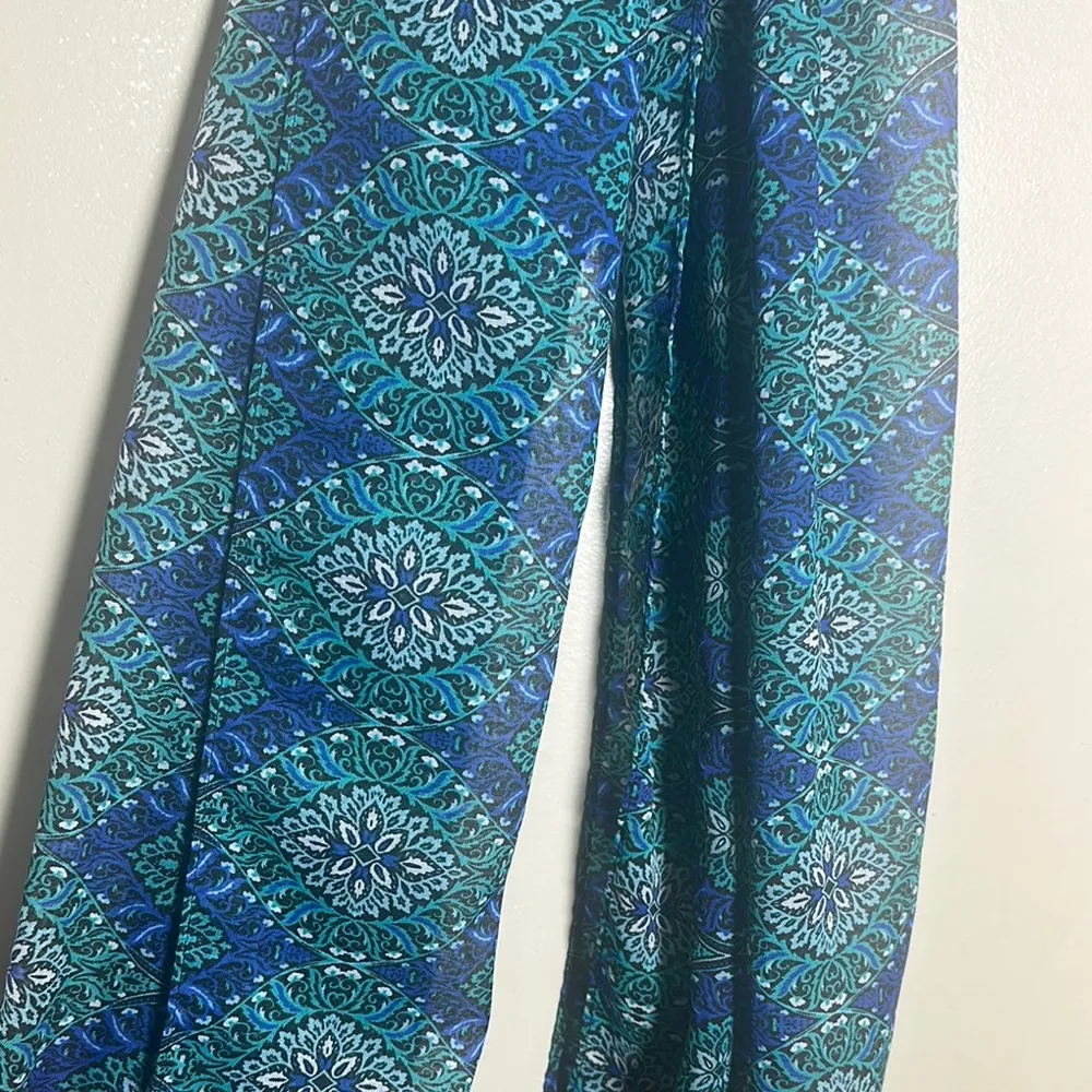 Talbots Kaleidoscope Patterned Blue‎ Green Infinity Scarf - Image 3