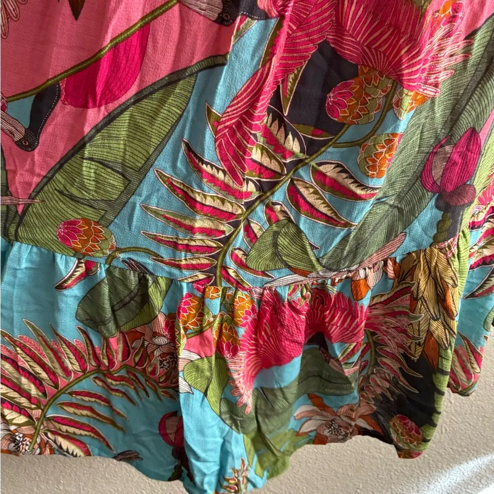Rachel Roy Multi Print Swim Beach Cover Up Multi Color Overhead Dress M Pink Size M - Image 7