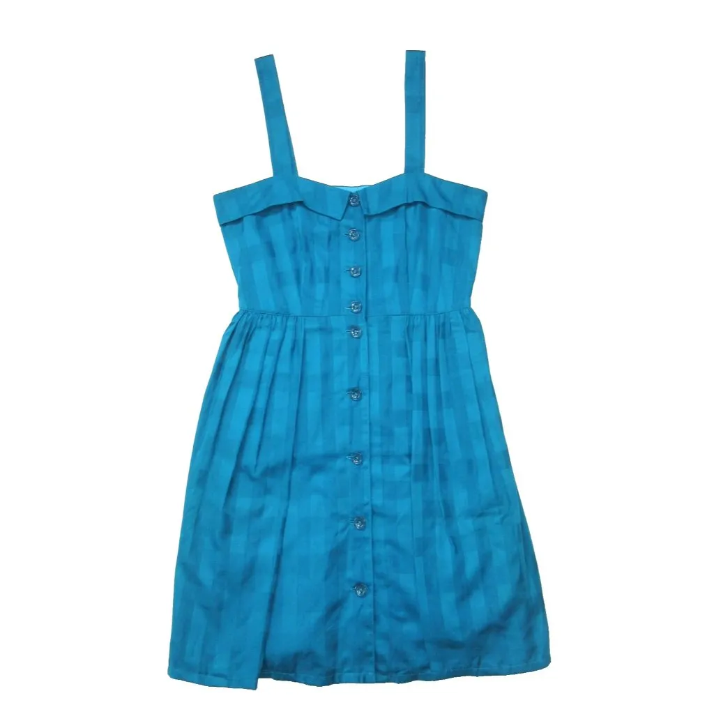 NWT Marc by Marc Jacobs Subtle Plaid in Bright Blue Cotton Shirt Dress 6 - Image 3