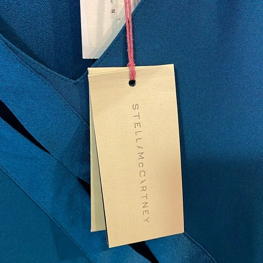 Stella McCartney Capri Blue Sleeveless Blouse with front cutouts, NWT - Image 4