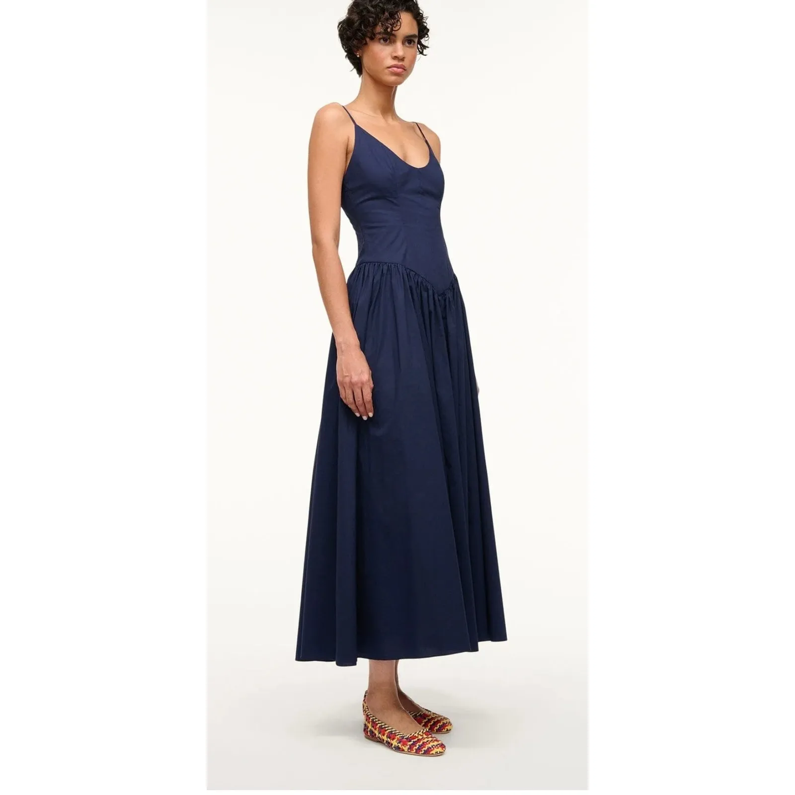 STAUD Navy Dena Midi Dress size 4 - Image 3