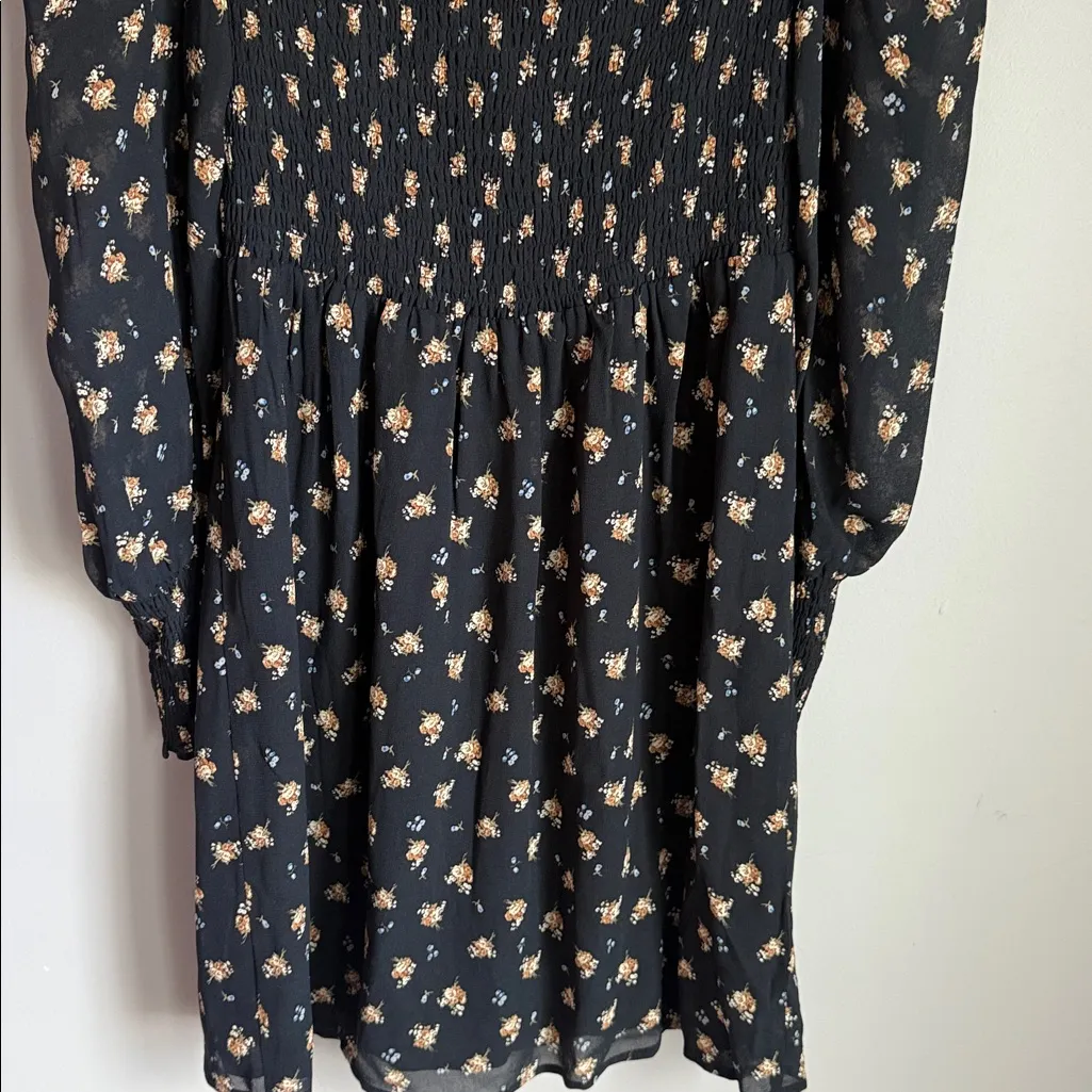 MAJE Rithik Smocked Floral Print Dress - Image 8