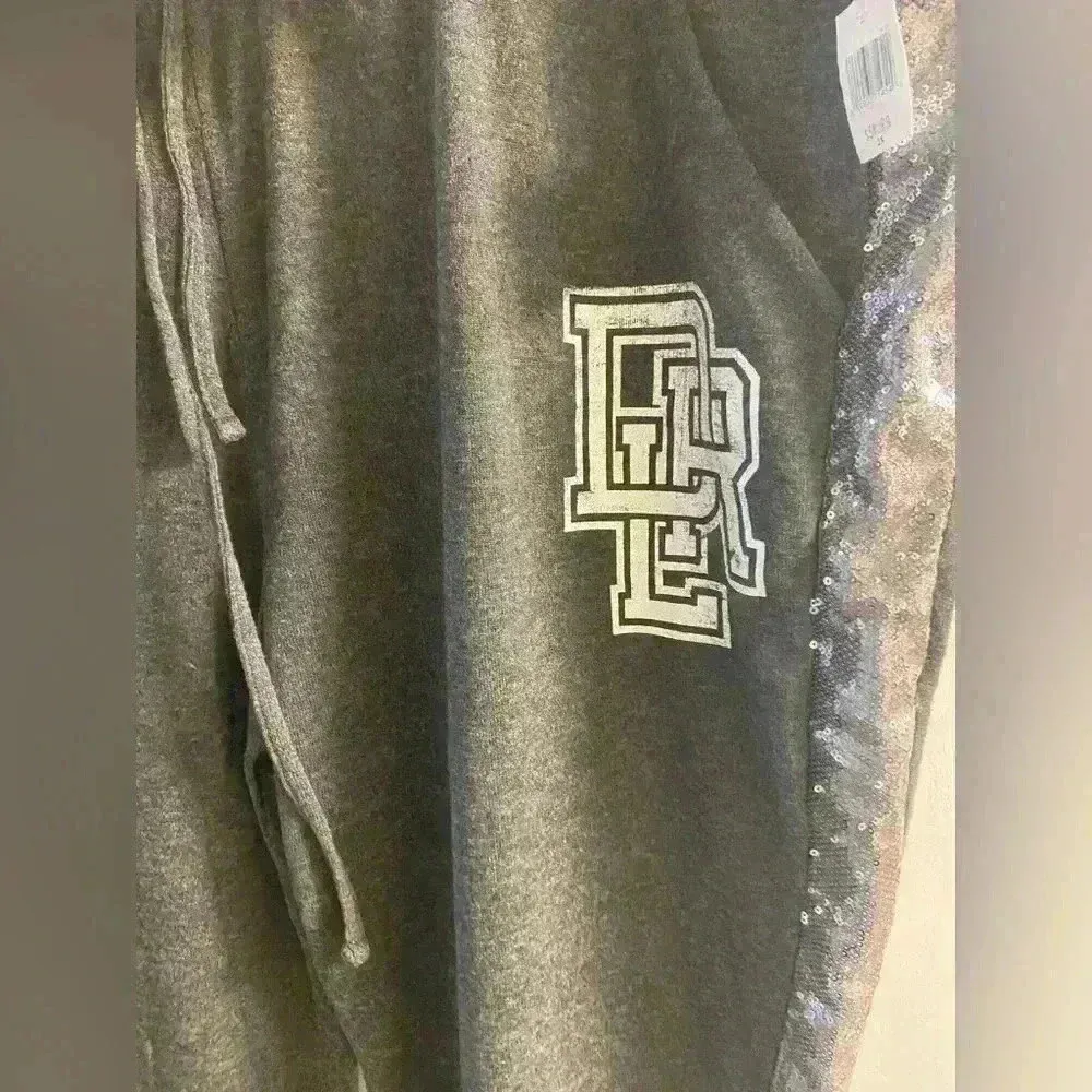 Disney dark grey jogger pants sequin side pockets drawstring. 2X. NWT.Retail:$54 - Image 2