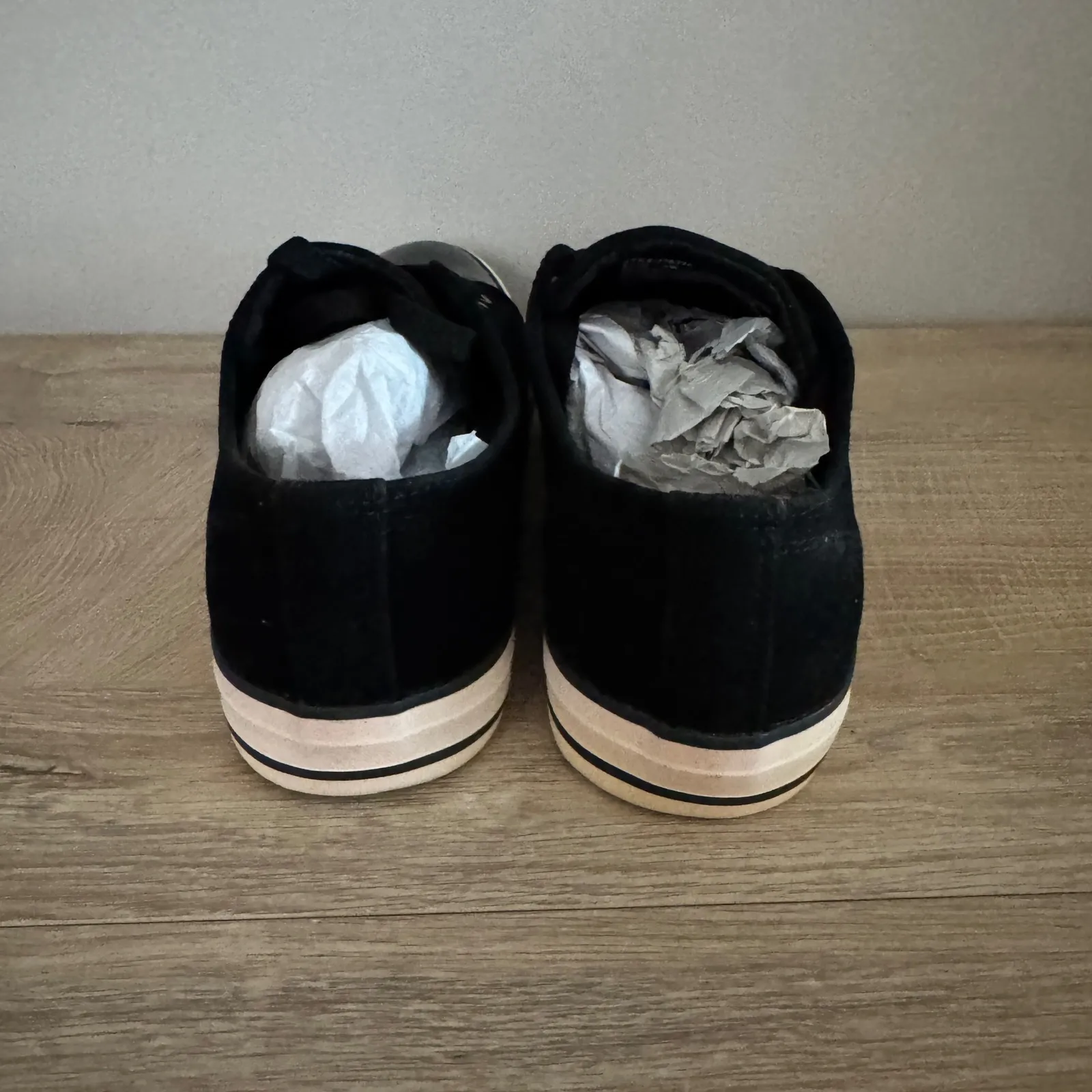 Twig Sneakers Black Womens 8W Wide Width Leather Upper Casual Neutral Monochrome Size 8 - Image 6