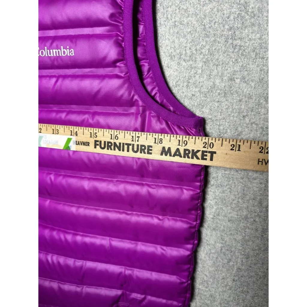 Columbia XL Womens Puffer Vest Duck Feathers Zip Pink Packable Sleeveless NWOT - Image 6