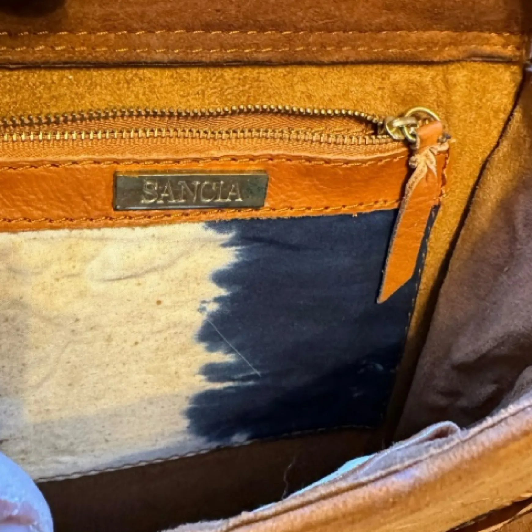 Sancia Leather Fringe Backpack as is‎ Brown - Image 8