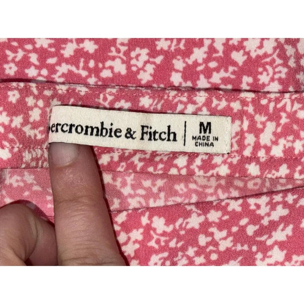 NEW Abercrombie & Fitch Pink White Floral Slit Wrap Midi Skirt Womens Size M - Image 5
