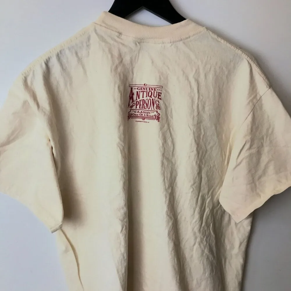 1993 Genuine Antique Person T Shirt Vintage 90s L Large Graphic Tee 100% Cotton White - Image 16