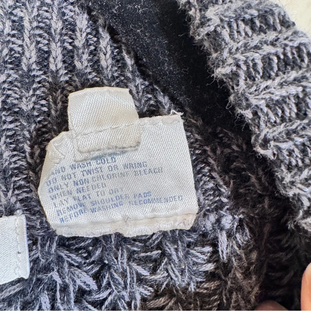 Vintage 90s Ann Taylor Grey Rib Knit Sweater Womens M 100% Cotton Shoulder Pads Gray Size M - Image 6