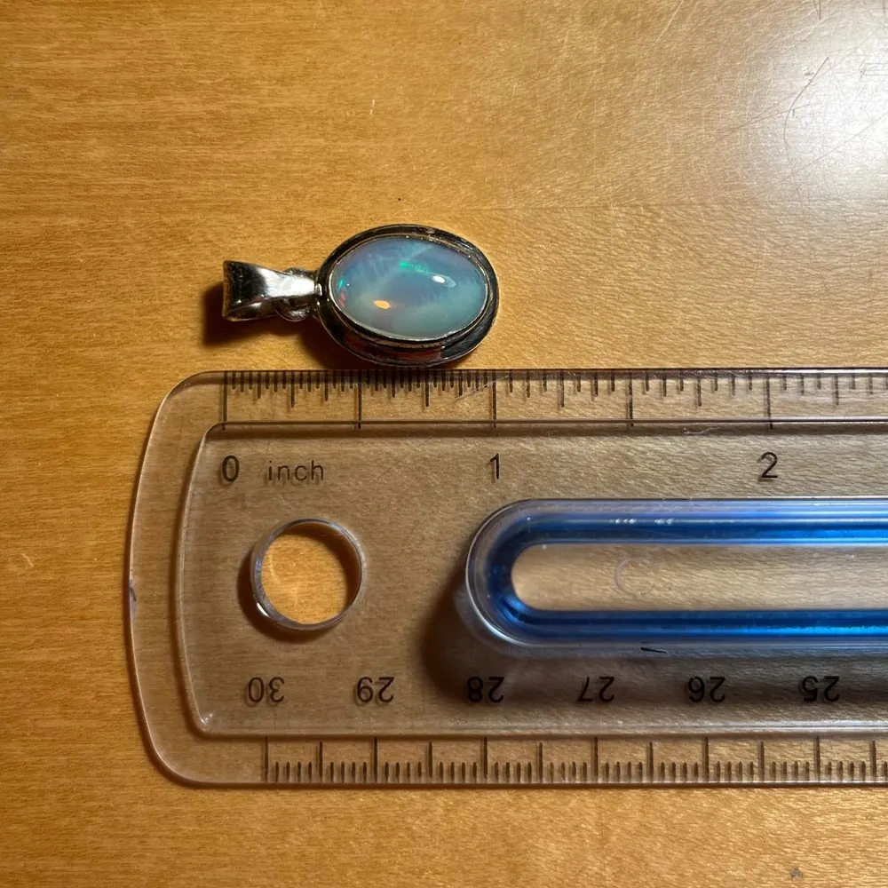 Natural Ethiopian Opal 925 Sterling Silver Pendant - Image 15