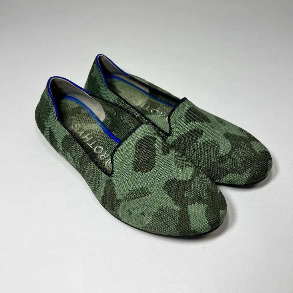 Rothy's Olive Camo Loafers Flats Camouflage Print Army Slip-Ons Round Toe Size 7 - Image 8