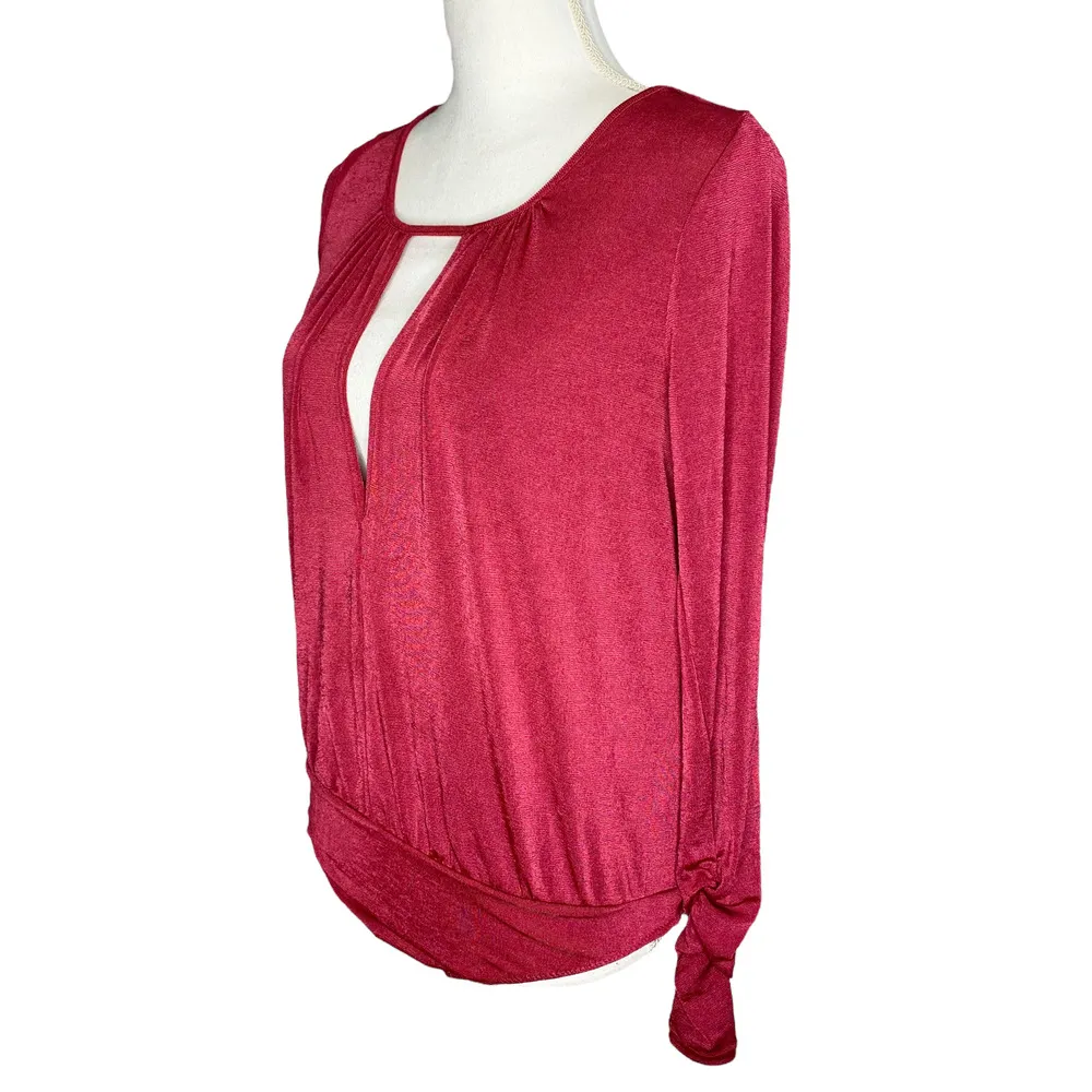 Free People Intimately Kaya Long Sleeve Bodysuit Rose Hypnotic Womens Size Small - Image 3