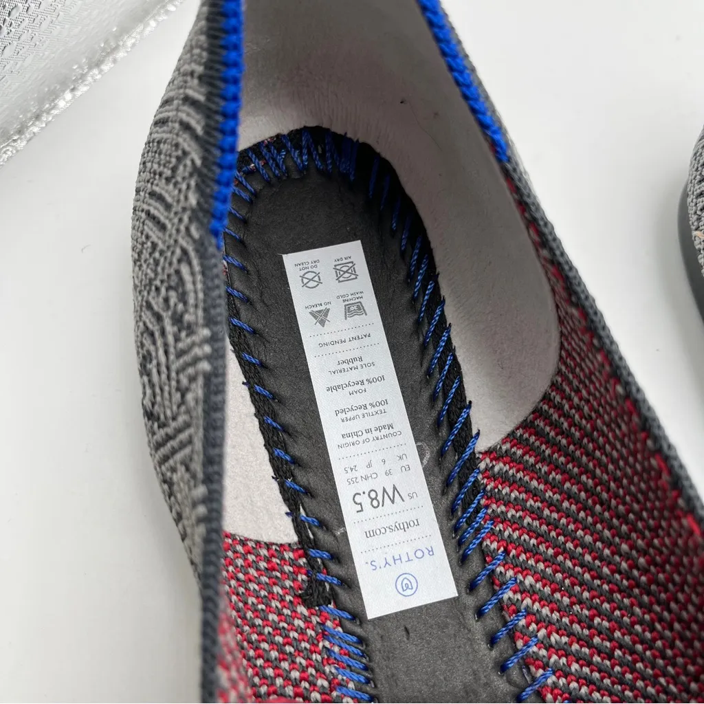 NWB Rothy's The Loafer Charcoal Grid size 8.5 women’s flats round toe - Image 8