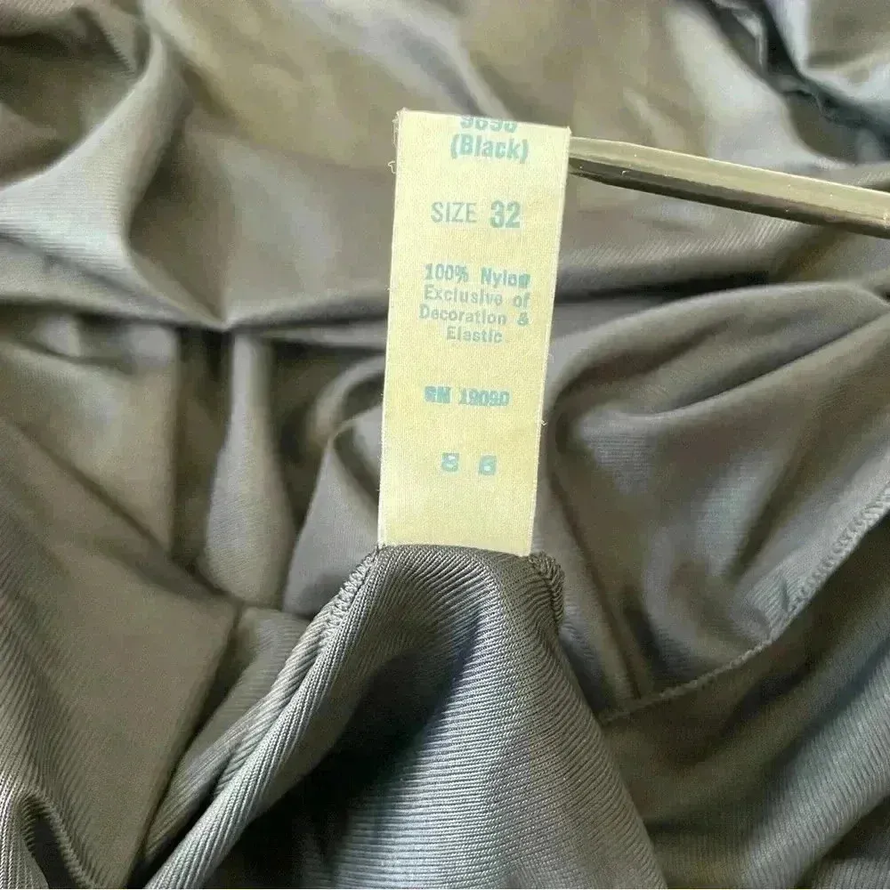 OLGA VINTAGE NIGHTGOWN Black Maxi Full Sweep Glam Goth Slip Sexy Dress Size S - Image 8