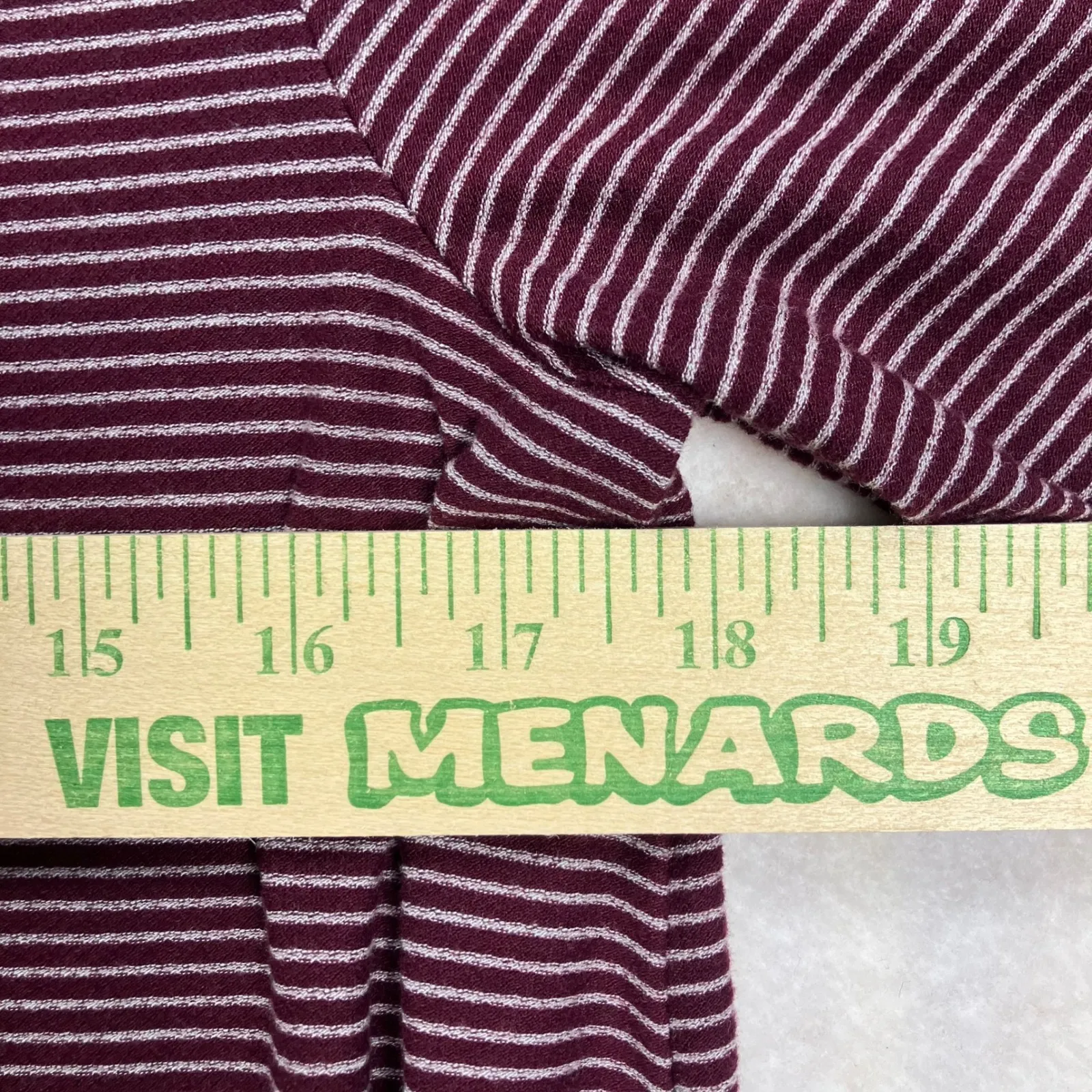 Lauren‎ Conrad Striped Bell Sleeve Ruffle Hem T-Shirt Dress Burgundy White L New - Image 9