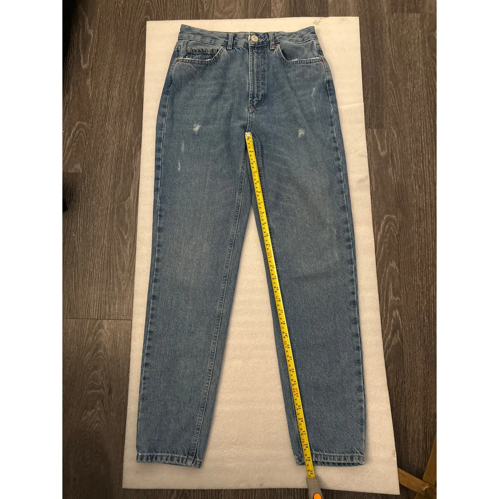 BDG Mom High Rise Blue Denim Jean 26 Y2K Classic Casual Bohemian Minimalist - Image 7