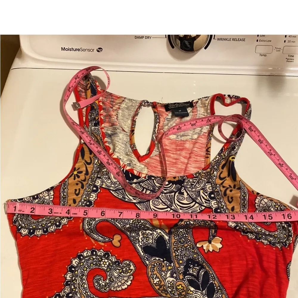 Lucky Brand Maxi Dress Tank top style braided belt paisley M - Image 5