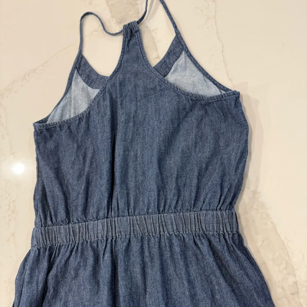 PrAna Sky Haven Organic Cotton Denim Midi Dress Women’s Small Deep Denim Blue - Image 11