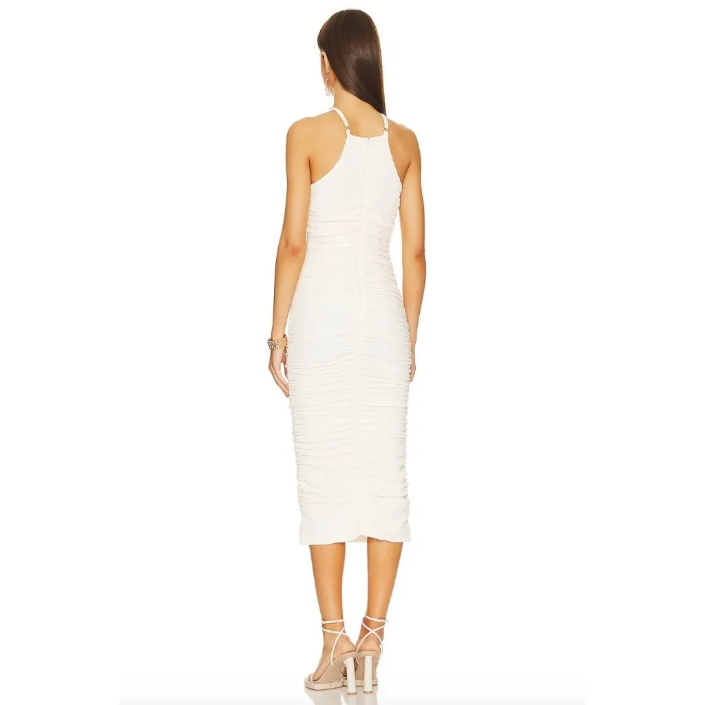 Likely Carmona Halter Bodycon Midi Dress Cream Tan Womens Size 12 - Image 3