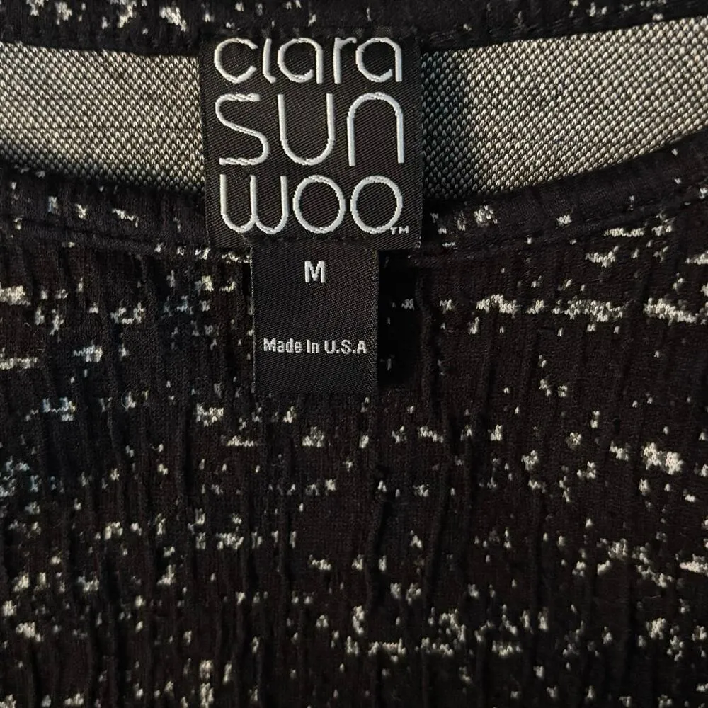 Clara Sun Woo Size M Tunic Top Mini Dress Pockets Black White Capsule Minimal Size M - Image 3