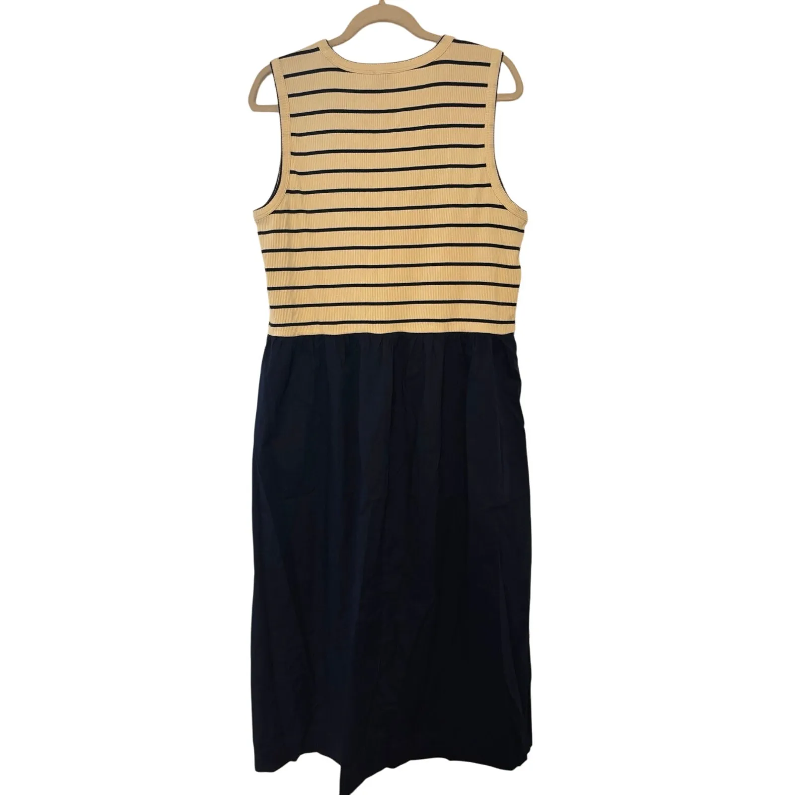 NWT J.Crew Striped Ribbed Knit Mixy Dress Navy Blue Size XL - Image 5