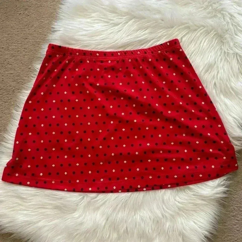 Tail Retro Pickleball Tennis Ball MCM Squares Print Skirt Large Red - Image 5