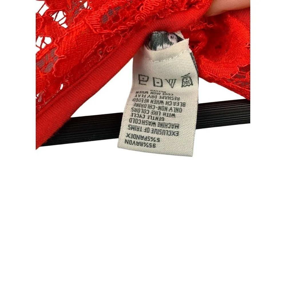 American Rag Cie Womens Red Sleeveless Lace Top 1X Rayon/Spandex - Image 5