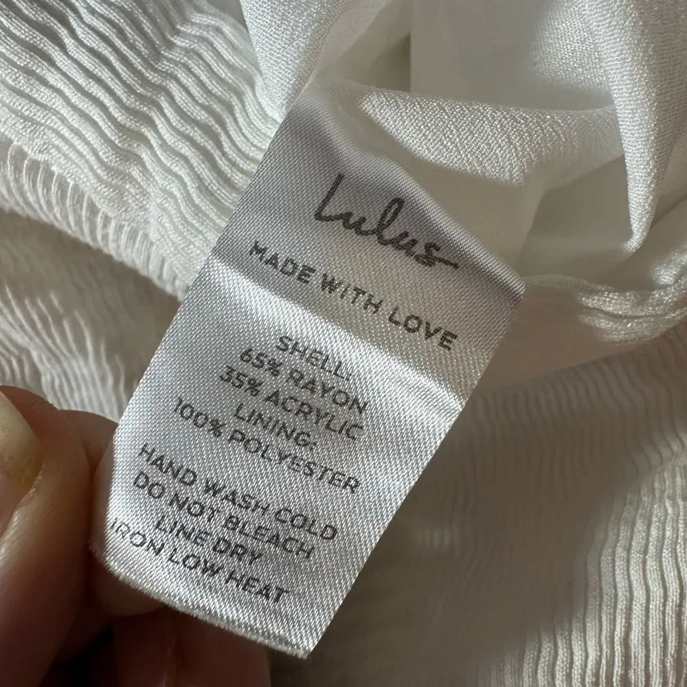 Lulus Pants Womens M Gauze Crinkle Wide Leg Dress Boho 3.0 High Waist Lined - Image 5