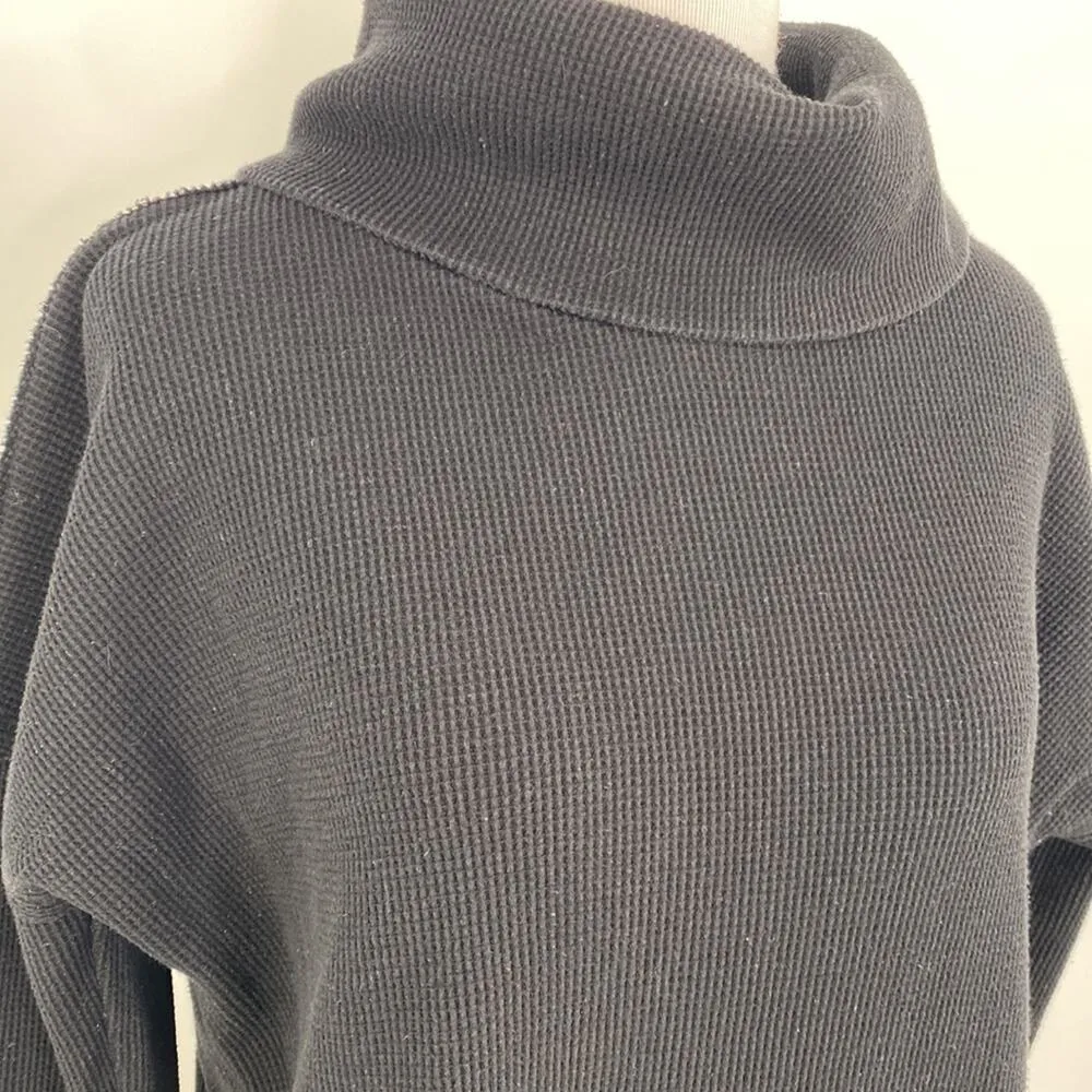 Maeve Black Rib Ribbed Knit Cowl Neck Sweater Size Medium - Image 2