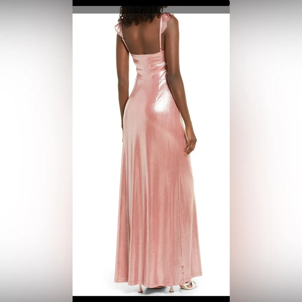 WAYF Mina Metallic Ruffle strap gown Size Small - Image 2
