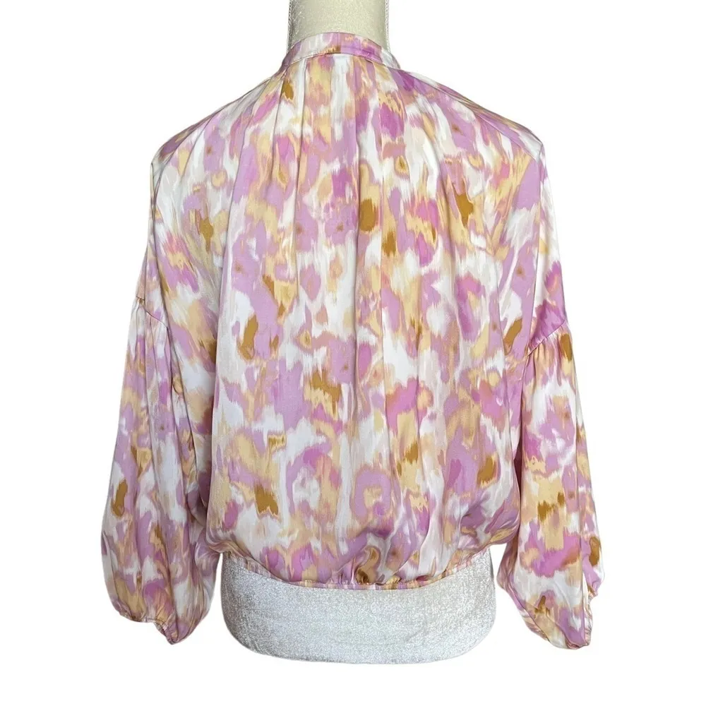 Balloon Sleeves Printed Blouse Women’s Size XS - Image 4
