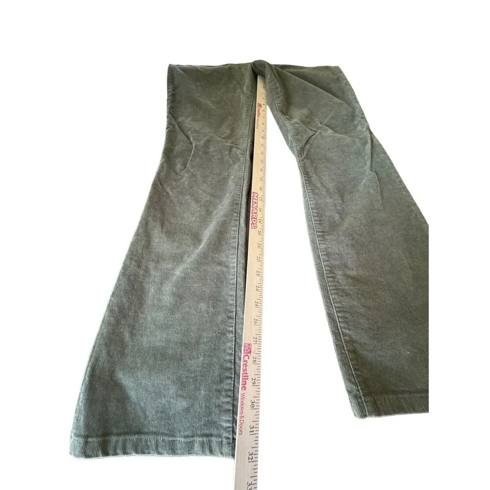 St Johns Bay Straight Fit 12 Corduroy Secretly Slender Boot Cut Pant Jean Green - Image 5