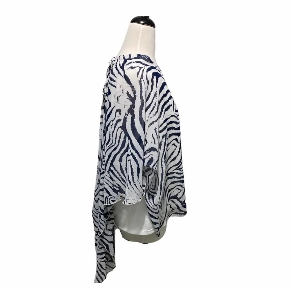 Simply‎ Noelle Wild At Heart Zebra Blouse Blue XXL - Image 9