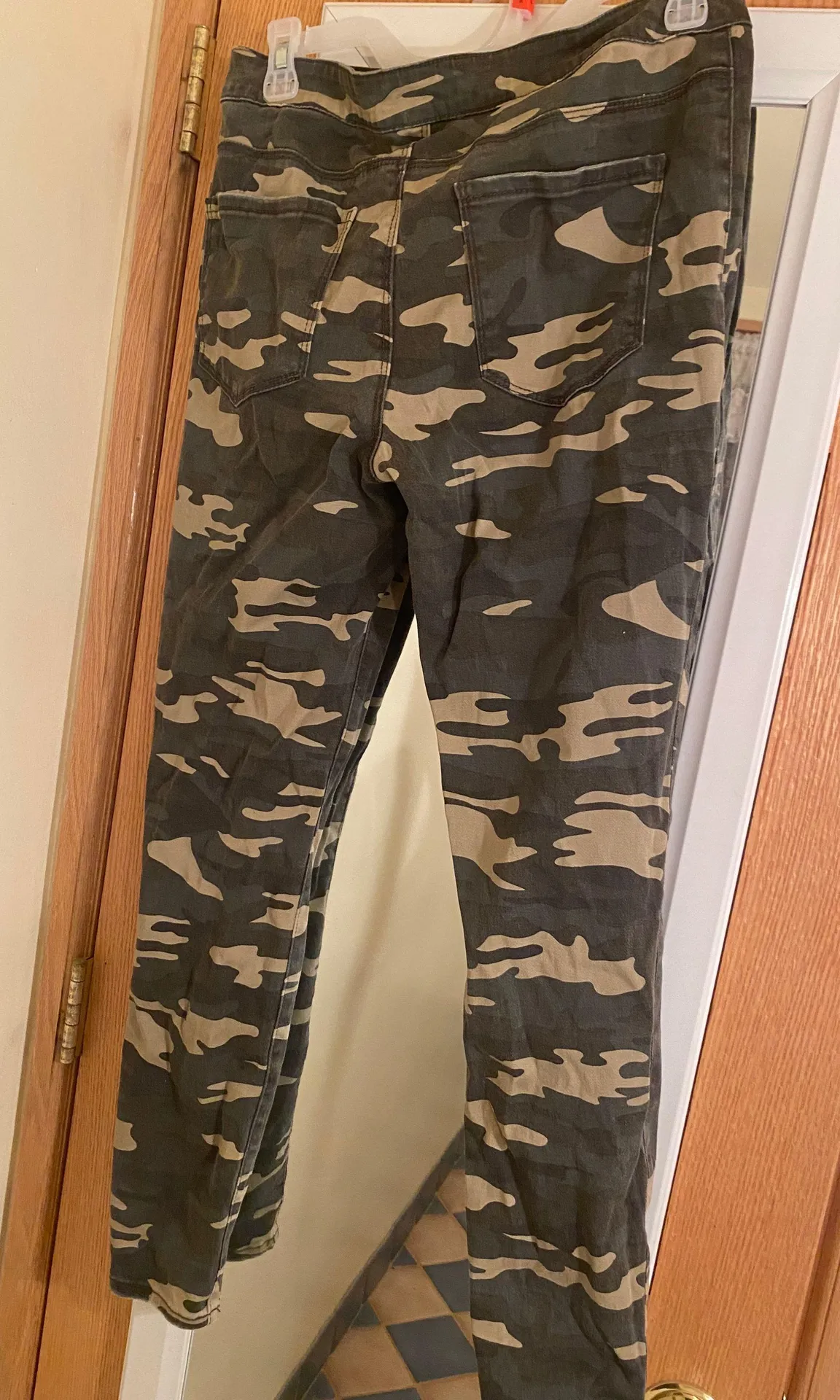 High Waisted Ripped Camo Jeans - Image 3