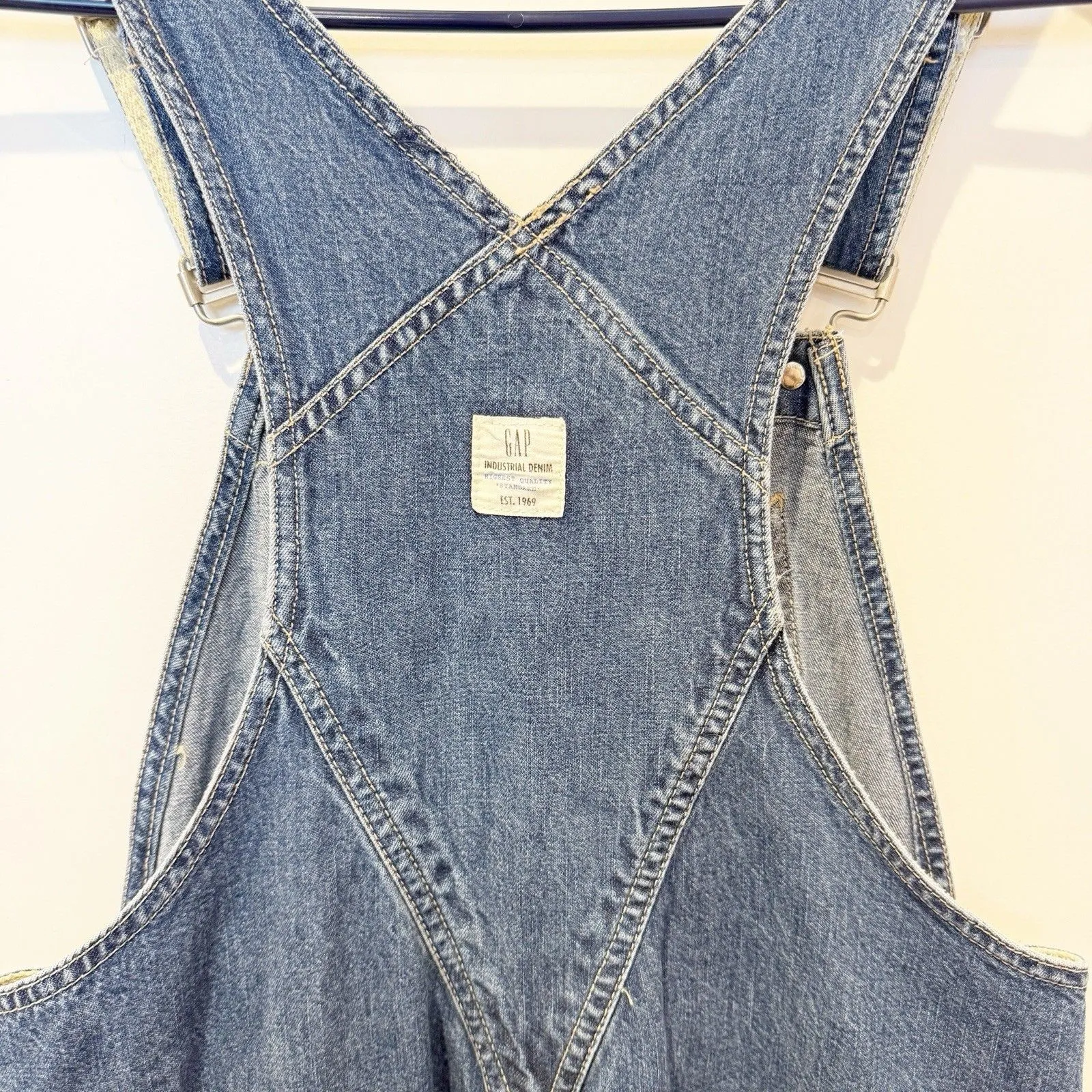VTG Gap Womens Denim Carpenter Overalls Size X-Small Y2K Baggy Workwear Bibs - Image 6