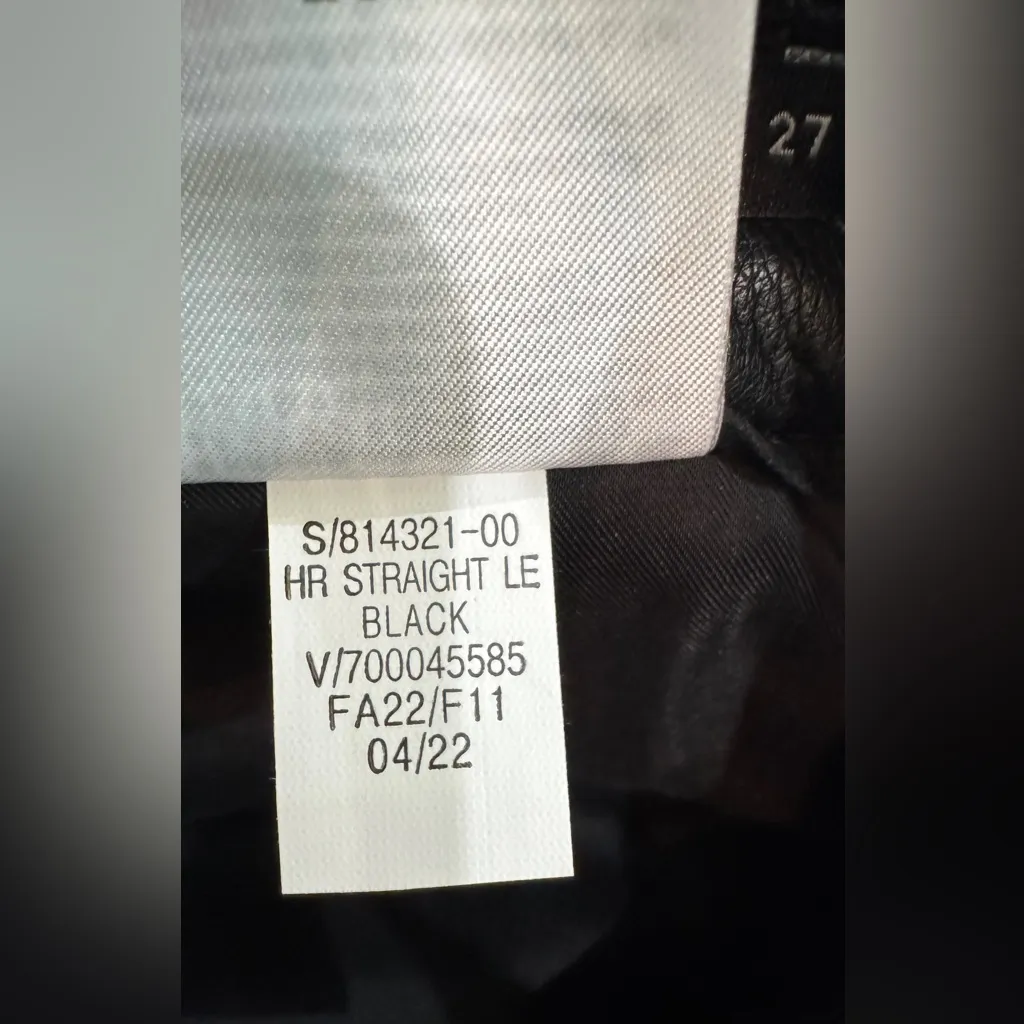 Banana Republic high-rise straight leg lamb leather pant size 27 - Image 7