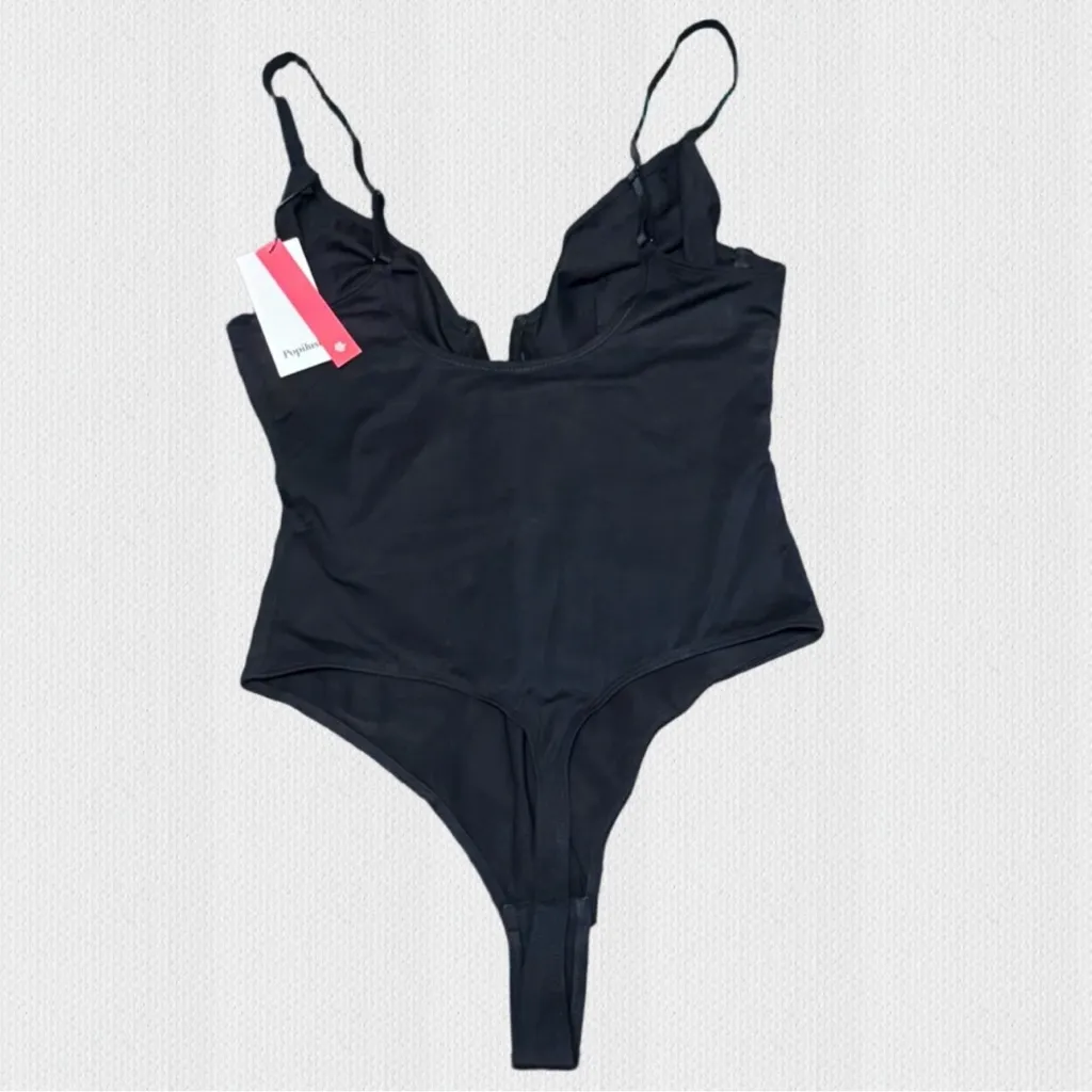 NWT Popilush Black Shapewear Bodysuit with Plunge Neckline - Image 5