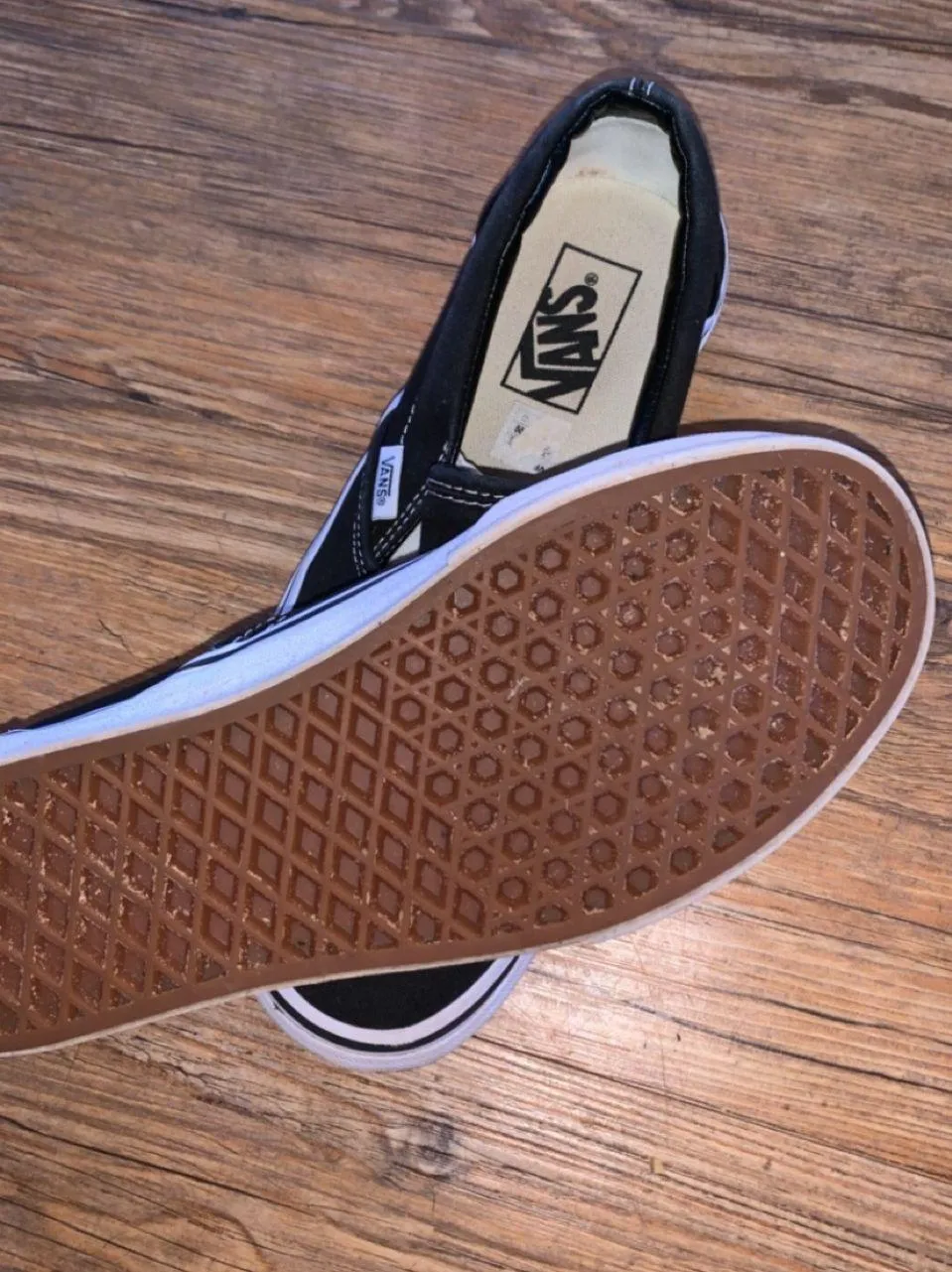 Vans Black Slip Ons - Image 2