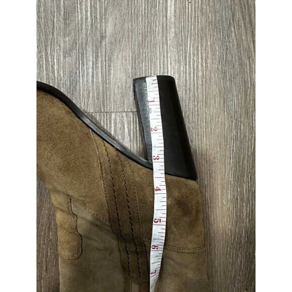 KATE SPADE New York BAISE bootie SIZE 9 M Block Heel Suede Leather Tobacco Brown - Image 12