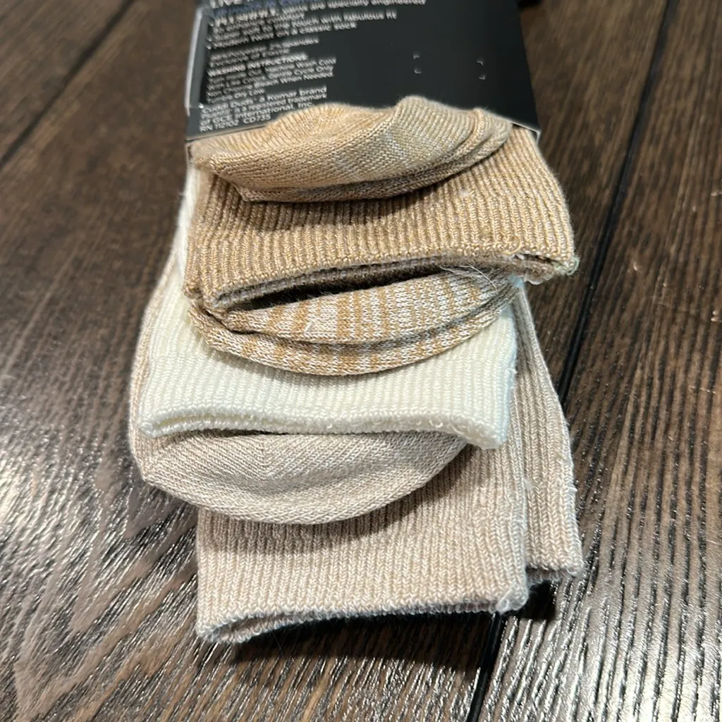 Cuddl Duds Plushfill 3-Pack Midweight Everyday Crew Socks NEW Taupe - Image 6