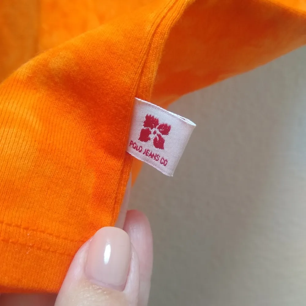 90's Vintage Polo Jeans Co Ralph Lauren V Neck Top Orange Size M - Image 3