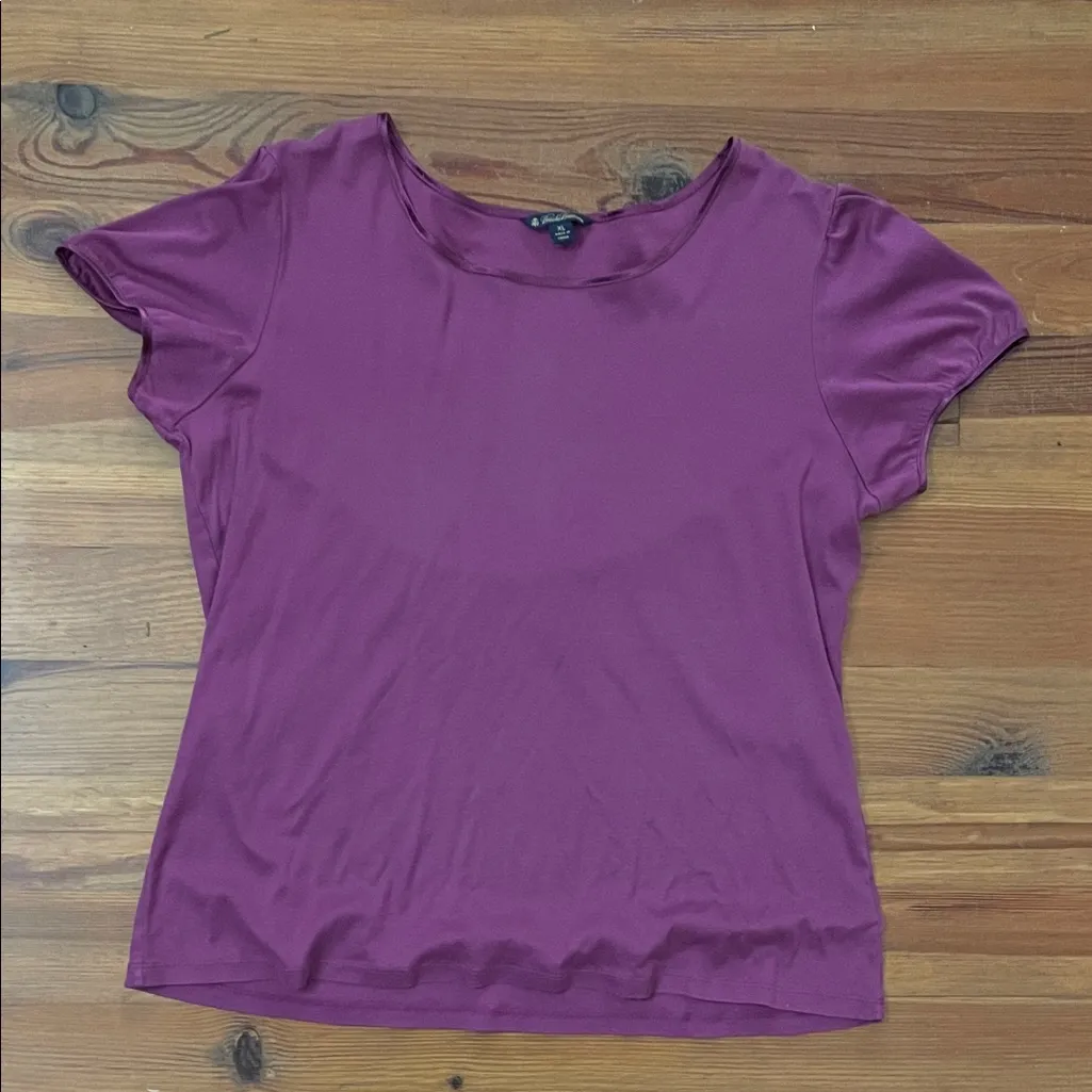 Brooks Brothers Plum Cotton Knit Pullover Shirt Womens Size Extra Large Preppy - Image 3