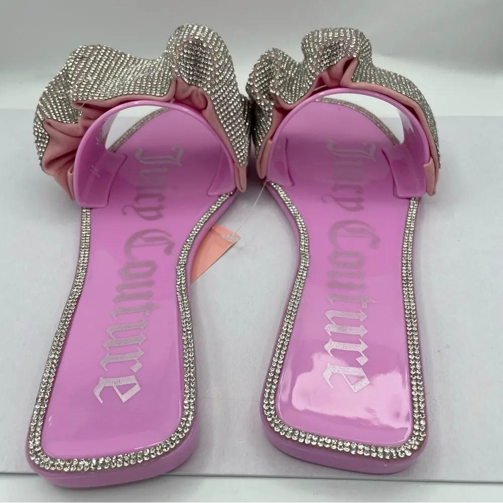 Juicy Couture embellished jelly pink slide on sandals women’s Size 7M - Image 6